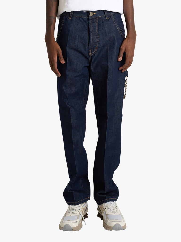 DARK LABEL jeans con applicazioni uomo denim cotone