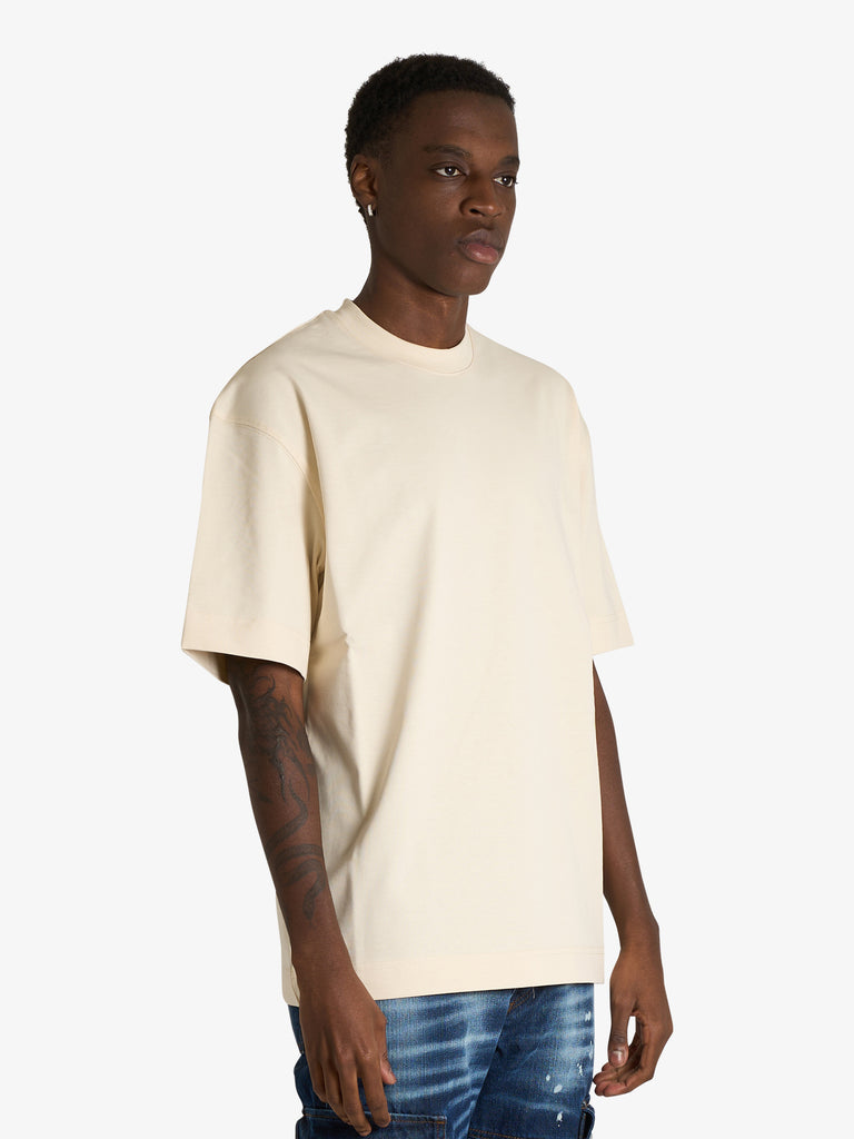 DARK LABEL t-shirt con stampa uomo beige cotone