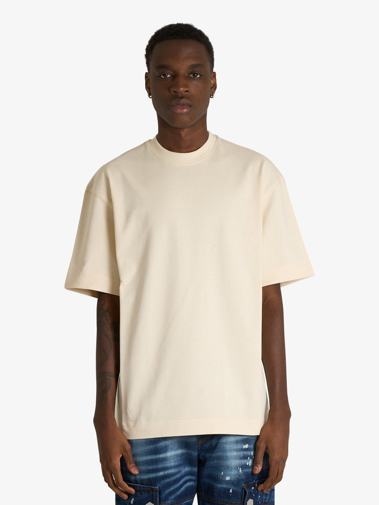 DARK LABEL t-shirt con stampa uomo beige cotone