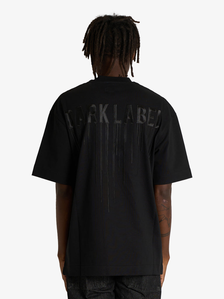 DARK LABEL t-shirt con stampa uomo nero cotone