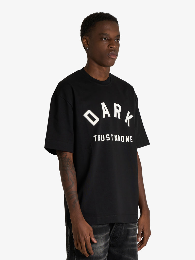 DARK LABEL t-shirt marsupio ricamo dark uomo nero cotone