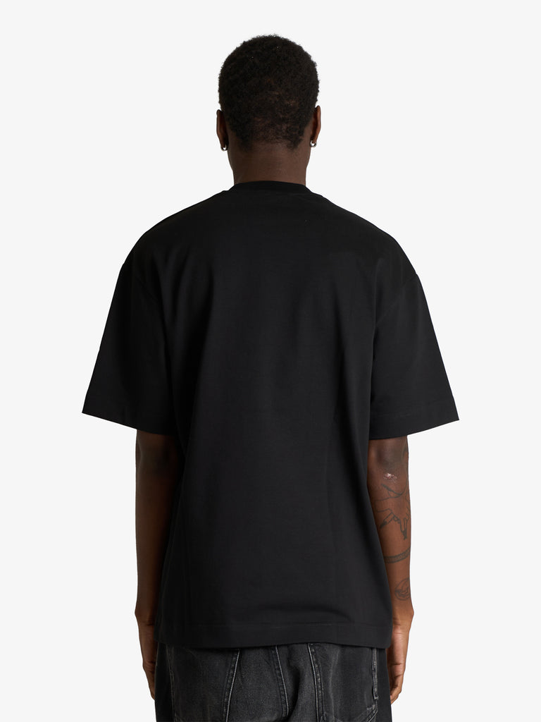 DARK LABEL t-shirt marsupio ricamo dark uomo nero cotone