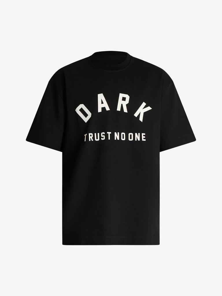 DARK LABEL t-shirt marsupio ricamo dark uomo nero cotone