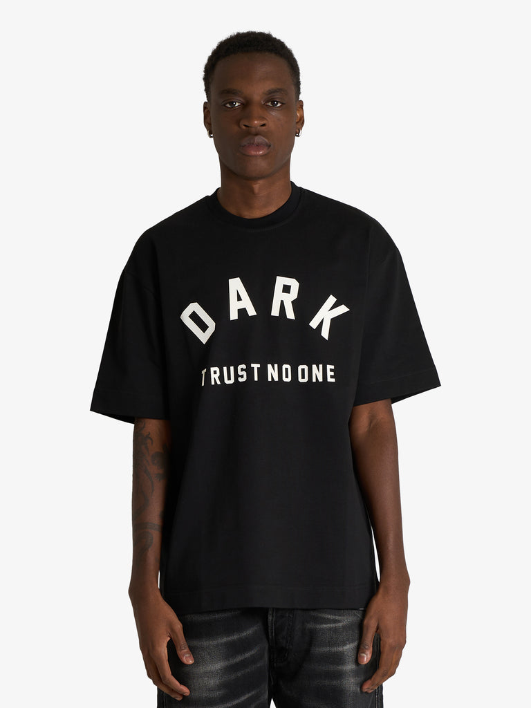 DARK LABEL t-shirt marsupio ricamo dark uomo nero cotone