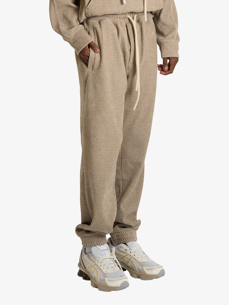 DARK LABEL pantalone over uomo beige tessuto