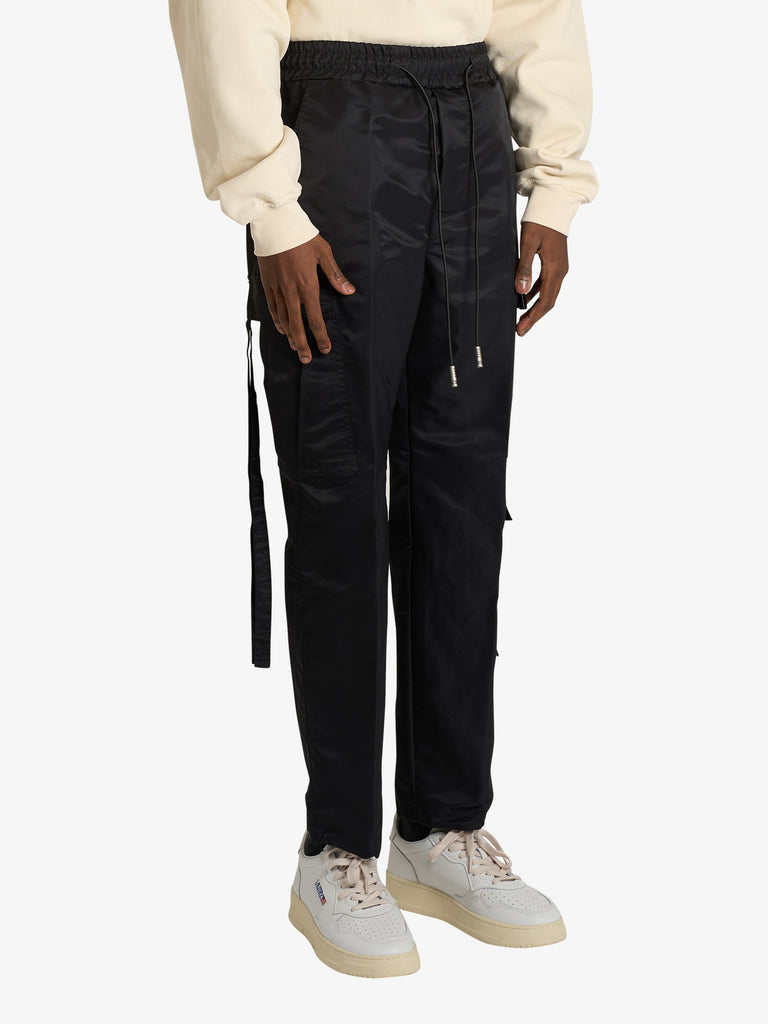 DARK LABEL pantalone in tessuto tecnico uomo nero