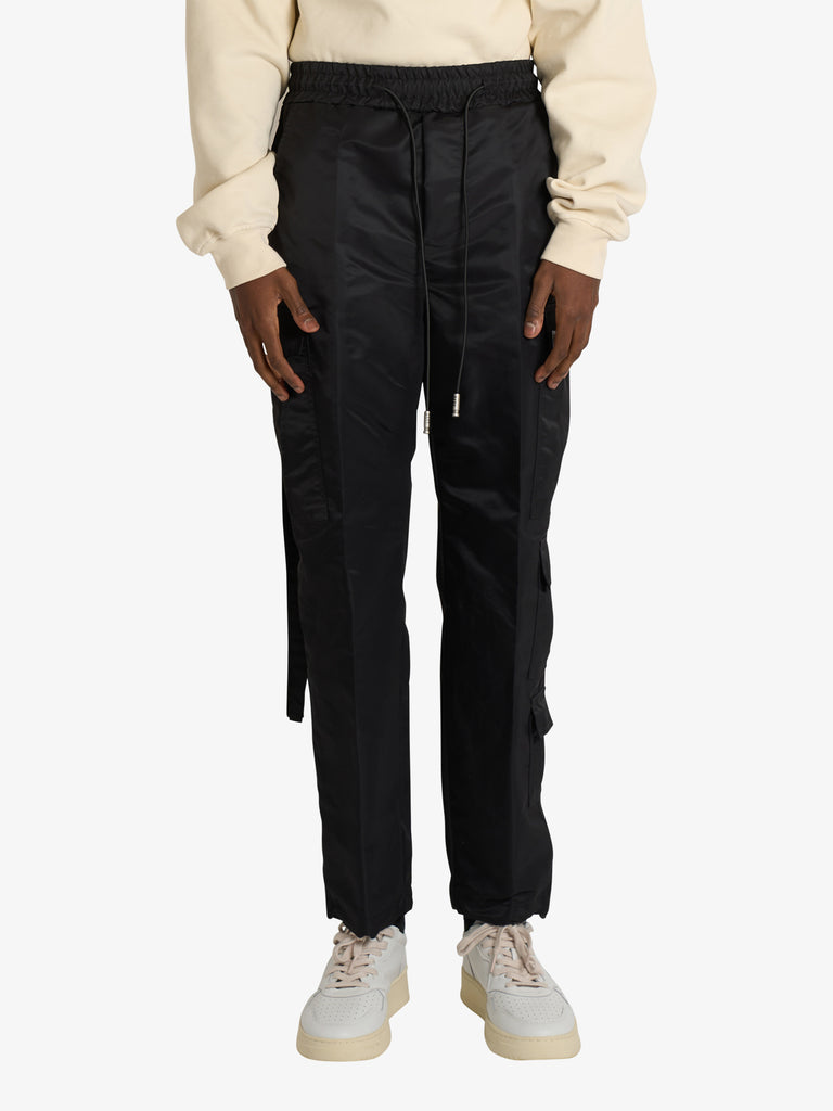 DARK LABEL pantalone in tessuto tecnico uomo nero