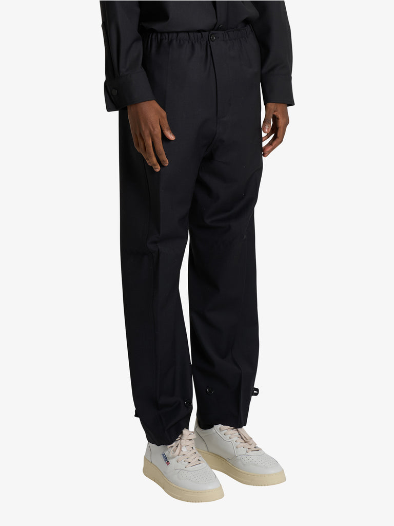 DARK LABEL pantalone con elastico uomo nero lana