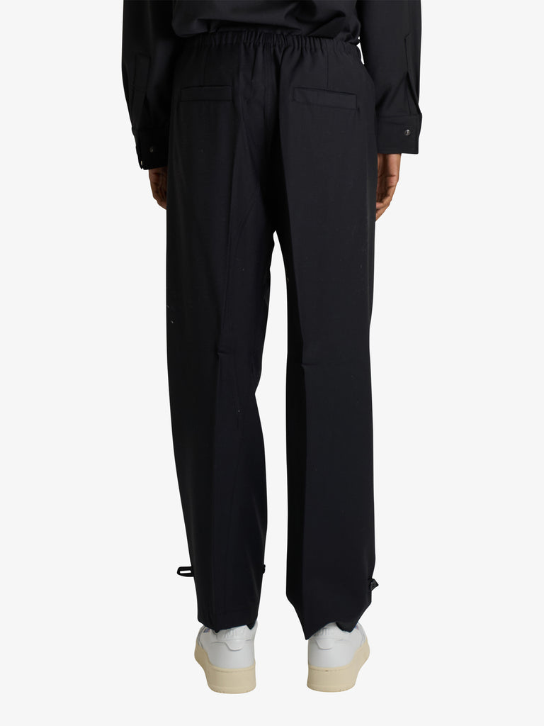 DARK LABEL pantalone con elastico uomo nero lana