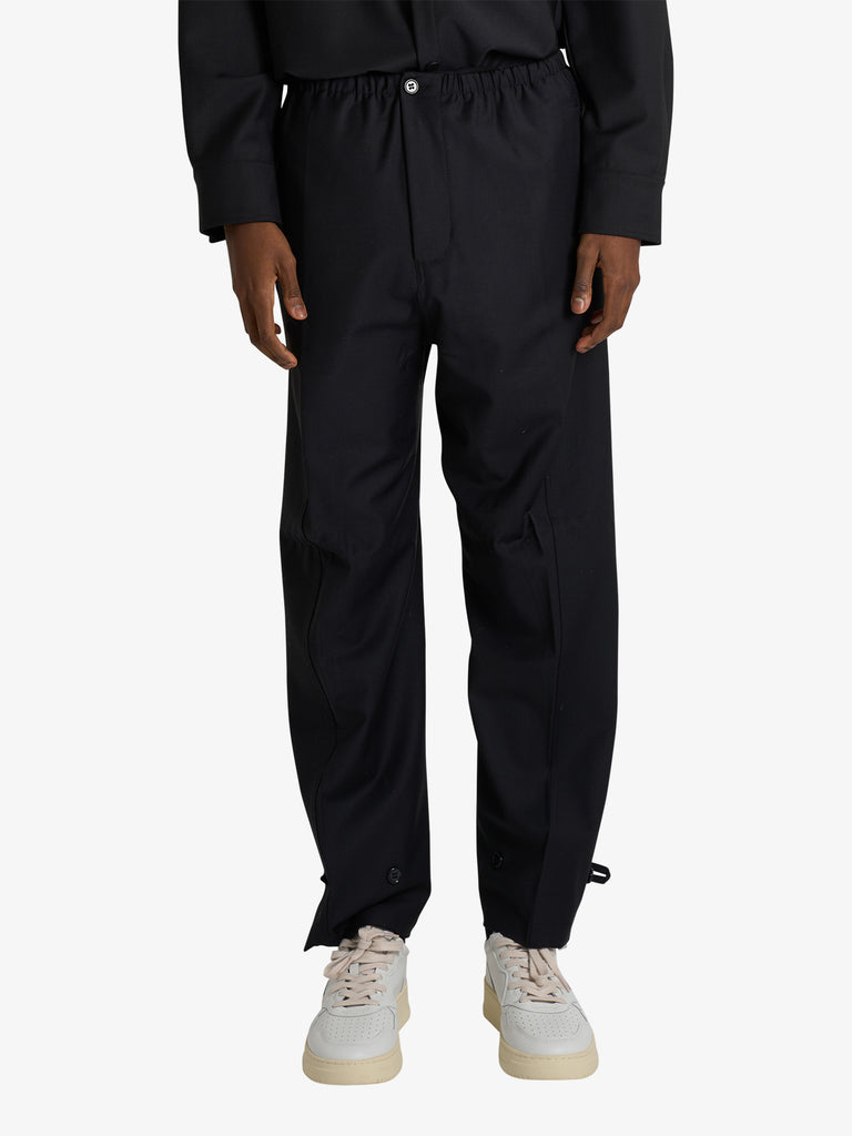 DARK LABEL pantalone con elastico uomo nero lana