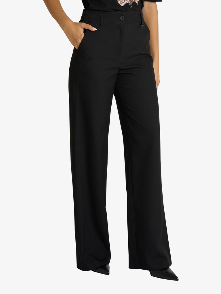 DIXIE pantalone ampio con vita alta donna nero