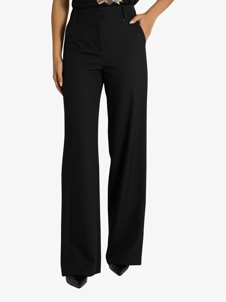 DIXIE pantalone ampio con vita alta donna nero