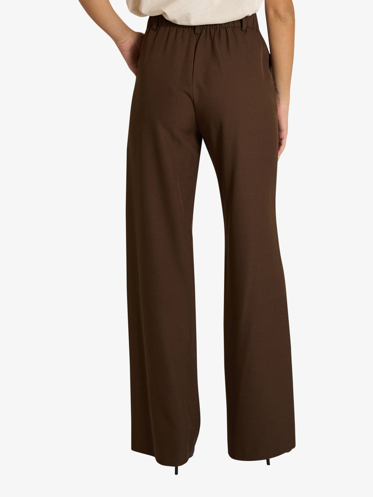 DIXIE pantalone ampio con vita alta donna marrone