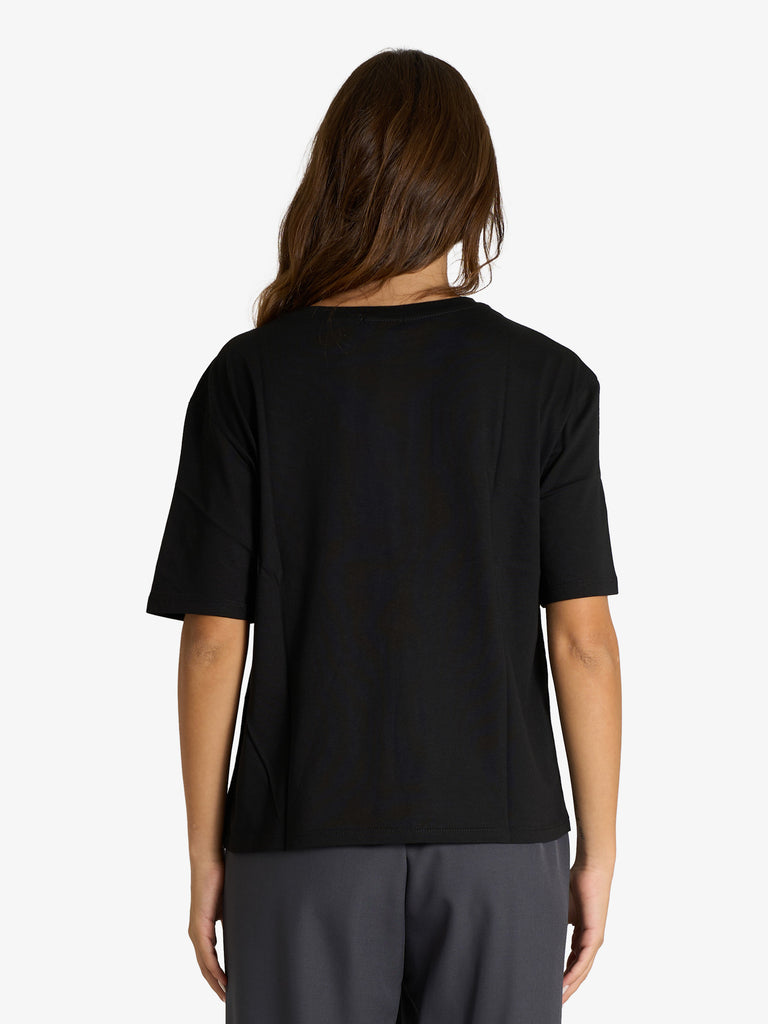 DIXIE t-shirt girocollo rock&roll donna nero cotone