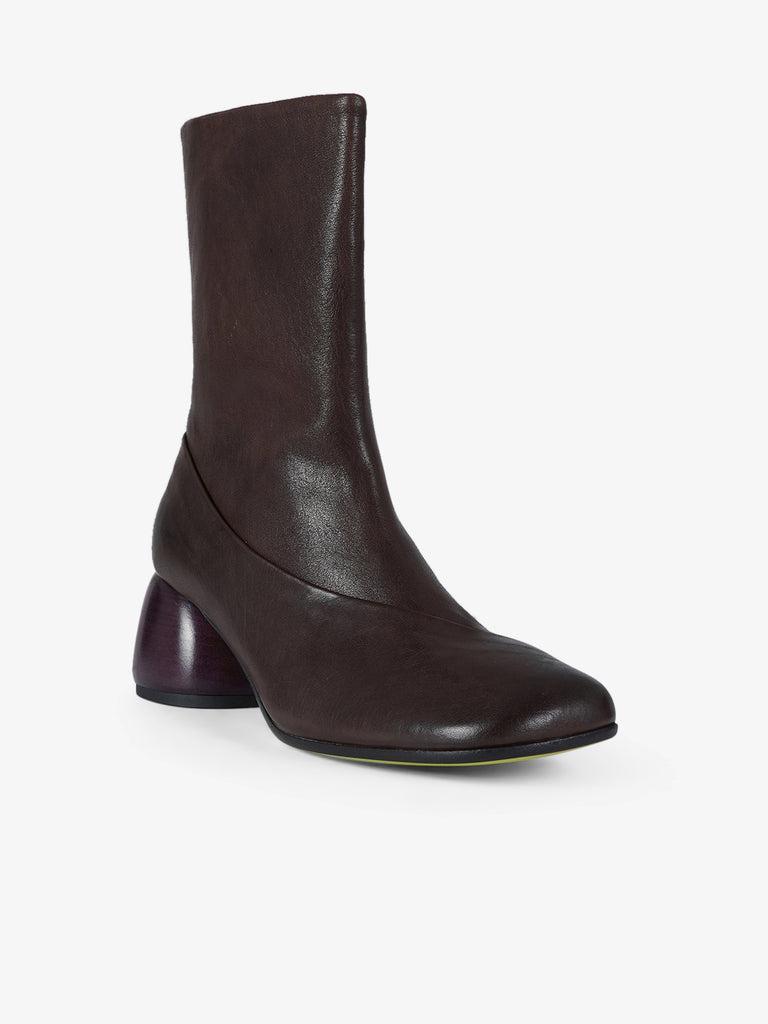 ERNESTO DOLANI tronchetti donna mezzo tacco pelle marrone