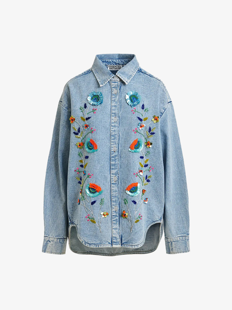 ESSENTIEL ANTWERP camicia icksonville con applicazioni floreali di paillettes donna
