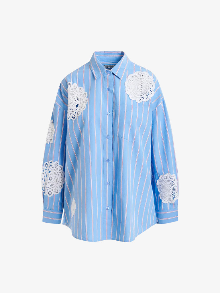 ESSENTIEL ANTWERP camicia identical con inserti in pizzo donna azzurro