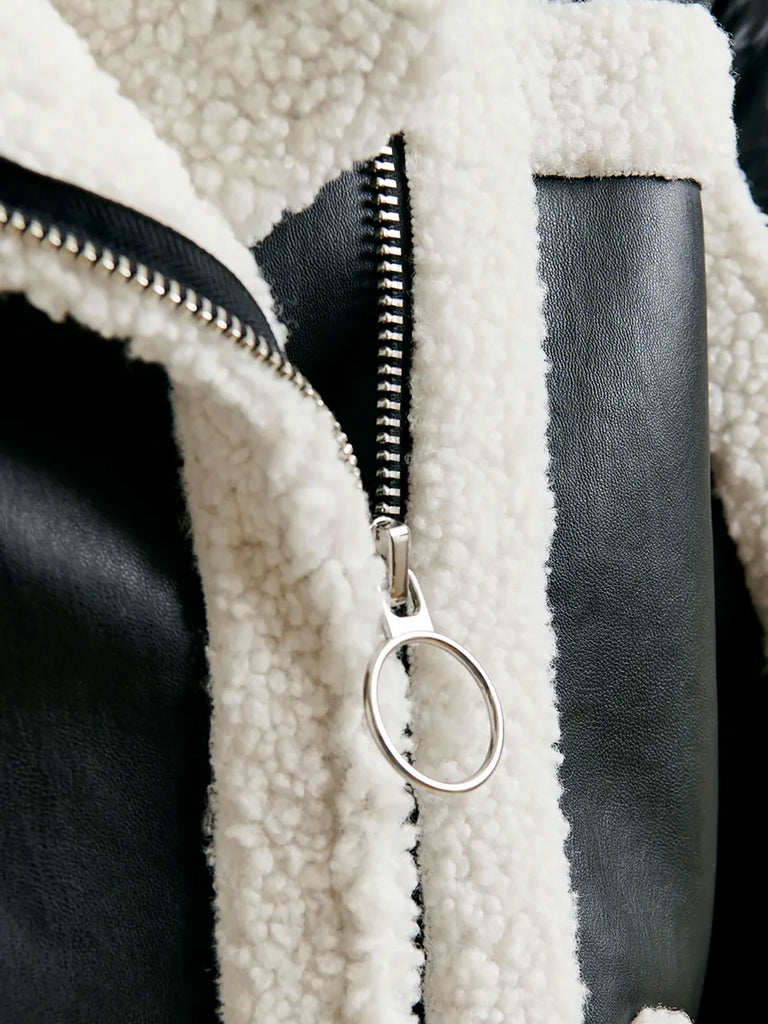 ESSENTIEL ANTWERP giubbotto ifie in montone ecologico donna nero