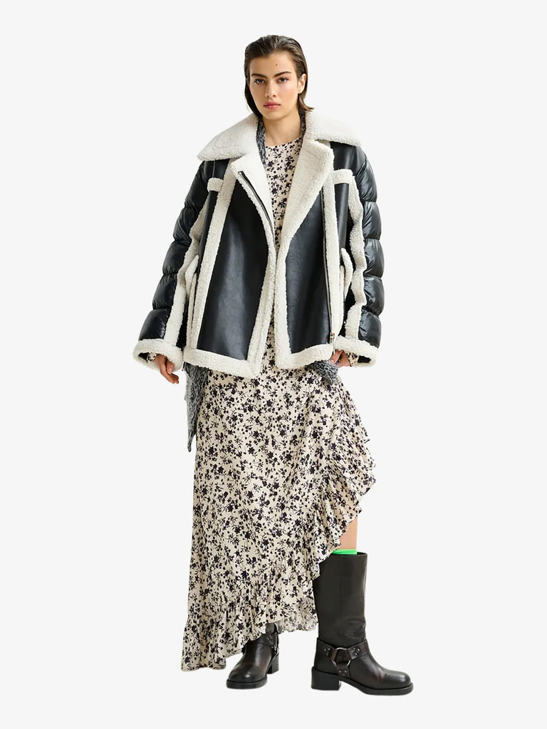 ESSENTIEL ANTWERP giubbotto ifie in montone ecologico donna nero
