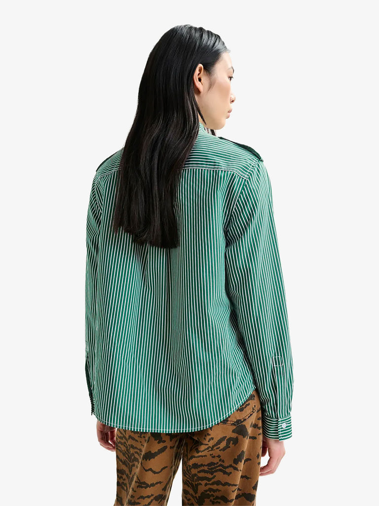 ESSENTIEL ANTWERP camicia igold con cravattino rimovibile donna verde
