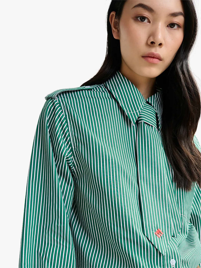 ESSENTIEL ANTWERP camicia igold con cravattino rimovibile donna verde