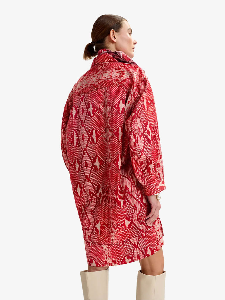 ESSENTIEL ANTWERP abito corto lluminata con stampa a serpente donna rosso