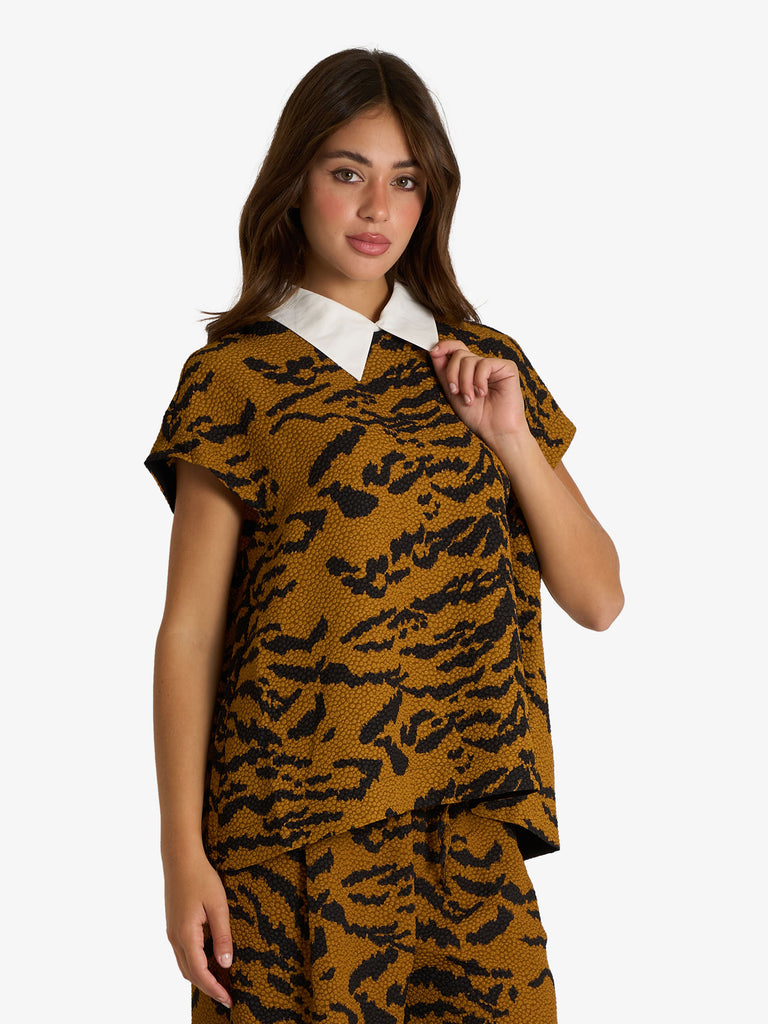 ESSENTIEL ANTWERP maglia testurizzata con colletto rimovibile donna