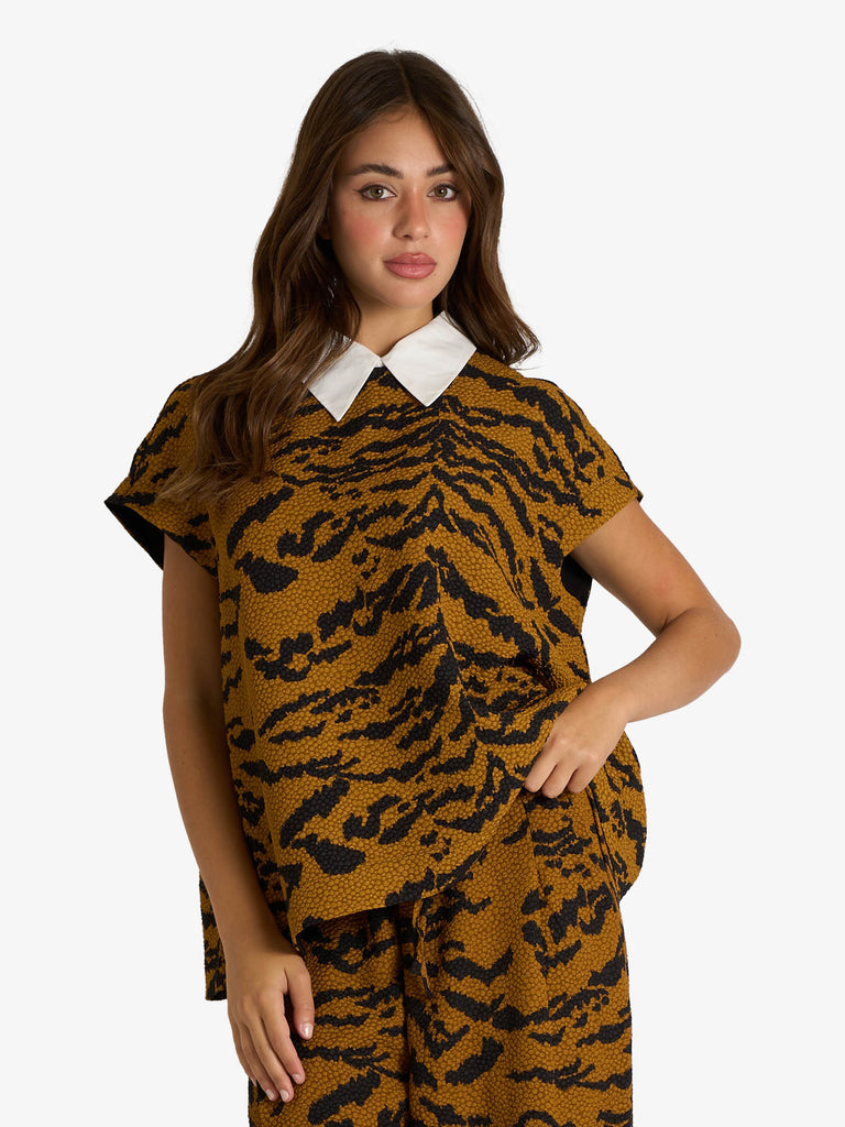 ESSENTIEL ANTWERP maglia testurizzata con colletto rimovibile donna