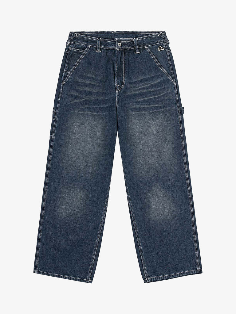 EVISU jeans distressed seagull print uomo blu cotone