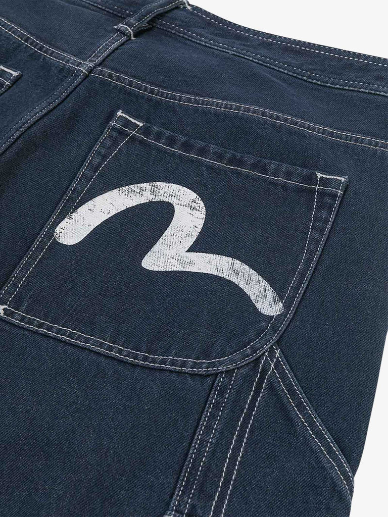 EVISU jeans distressed seagull print uomo blu cotone