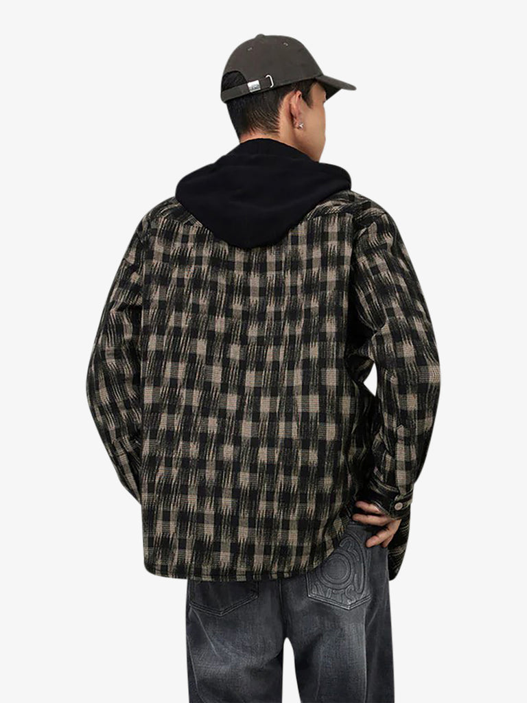 EVISU giubbotto seagull embroidery a quadri uomo marrone