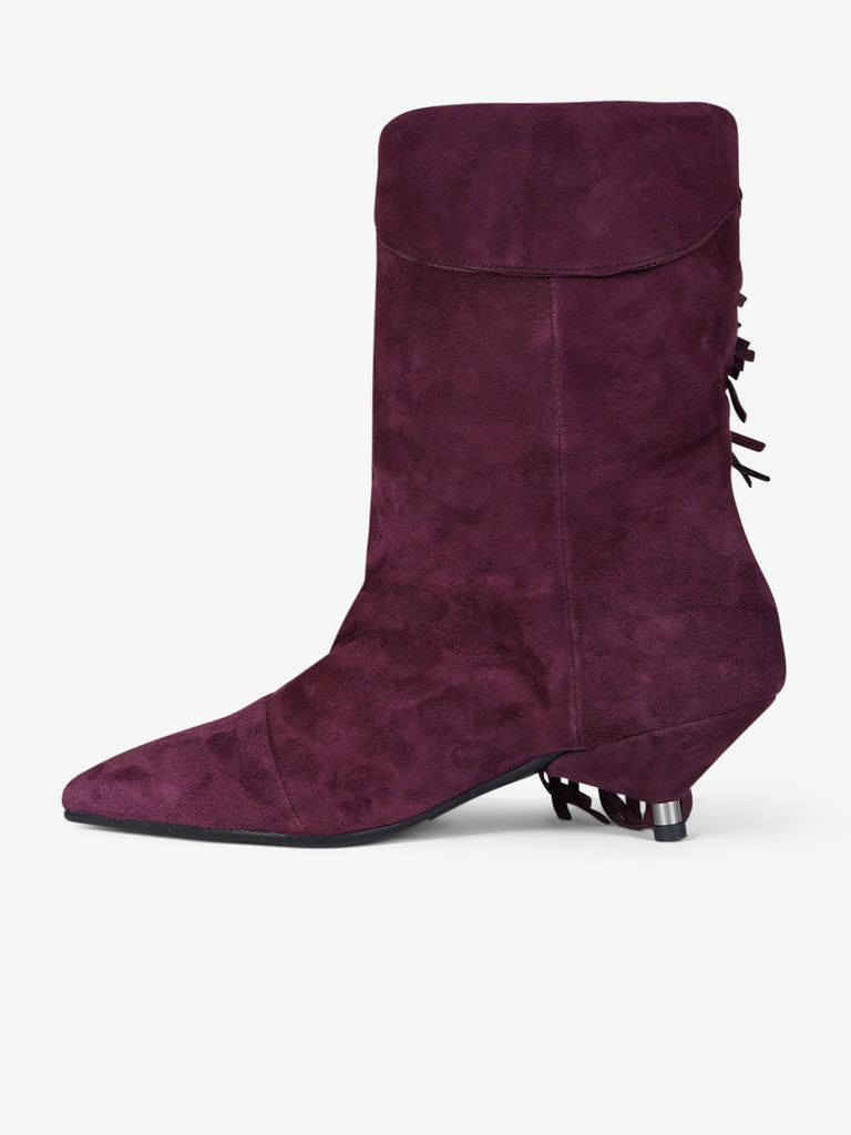 GISEL MOIRE tronchetti donna ariana camoscio viola