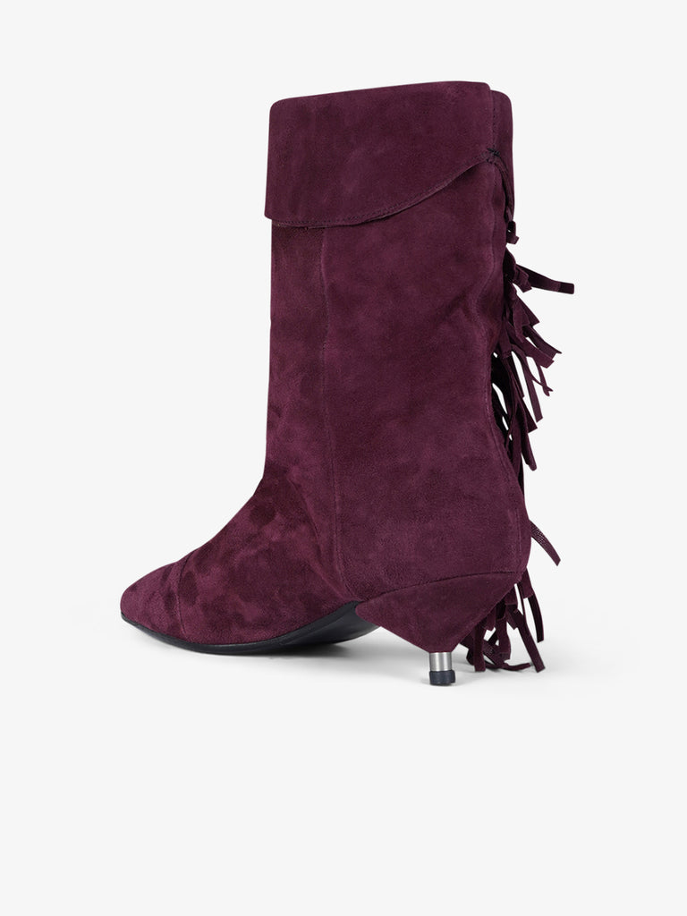 GISEL MOIRE tronchetti donna ariana camoscio viola