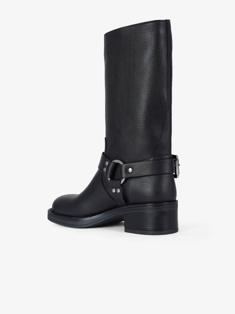 GISEL MOIRE stivali donna biker chester pelle nero