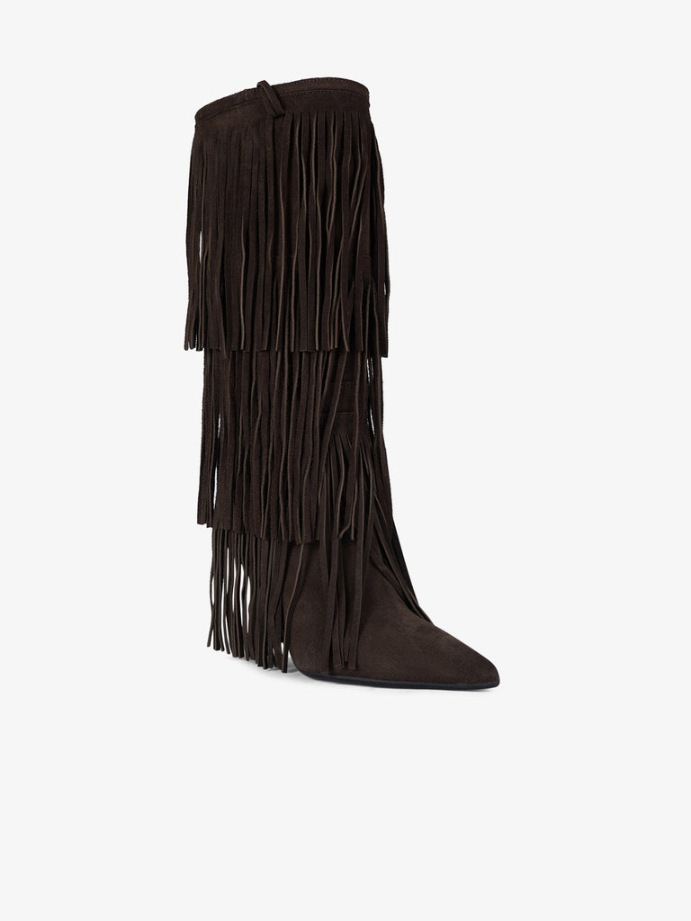 GISEL MOIRE stivali donna george camoscio marrone