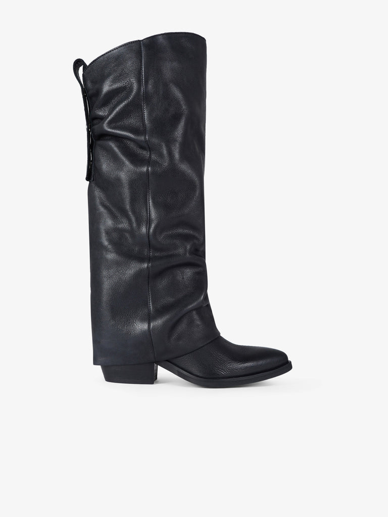 GISEL MOIRE stivali donna texani hunter pelle nero