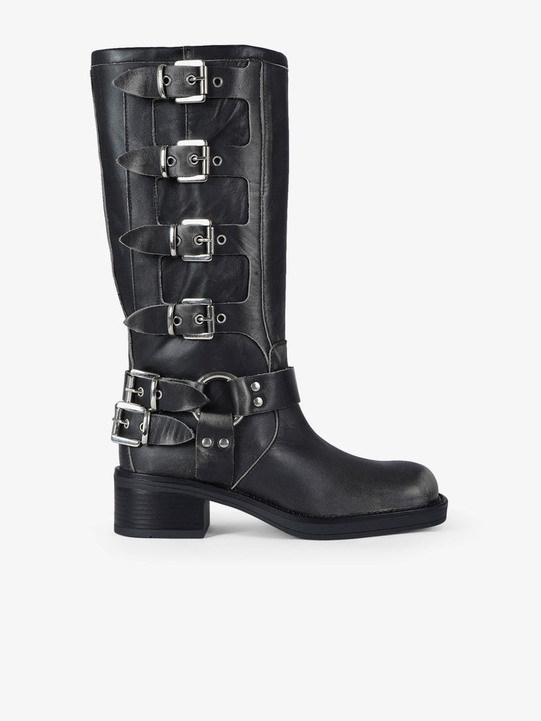 GISEL MOIRE stivali donna windsor pelle grigio