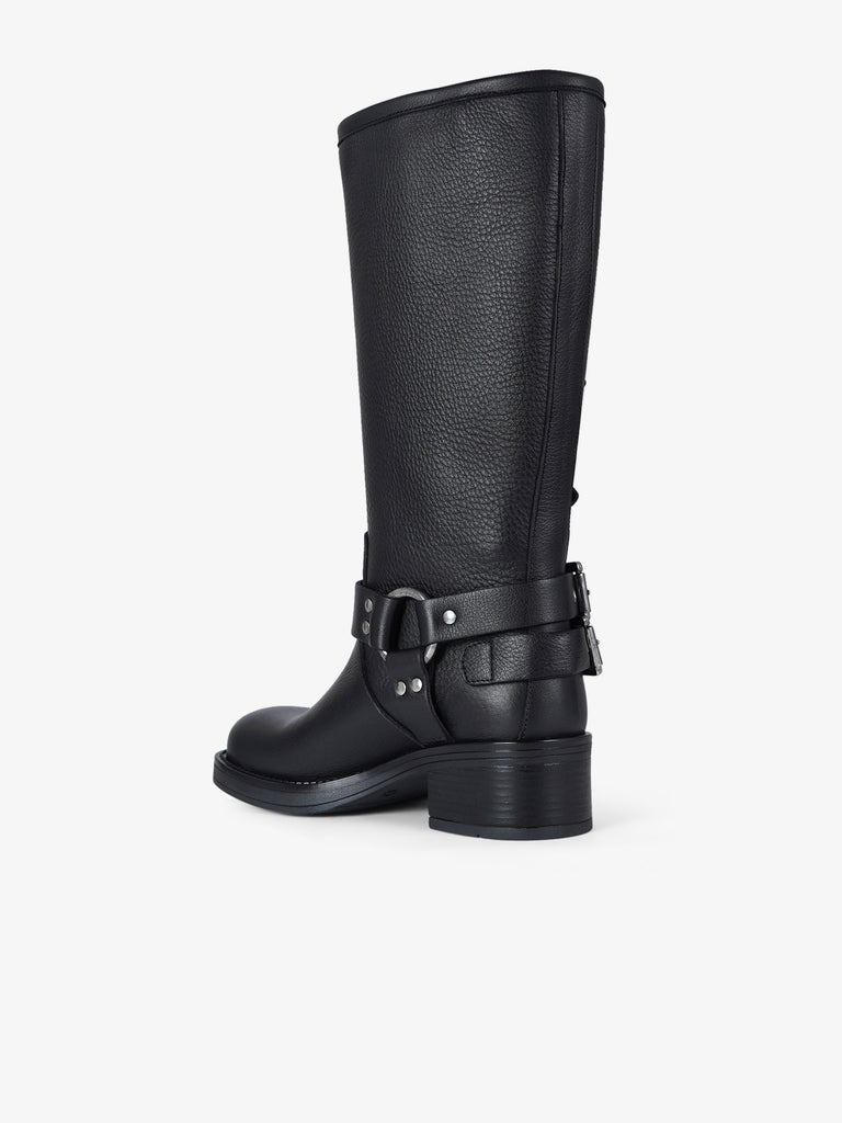 GISEL MOIRE stivali donna windsor pelle nero