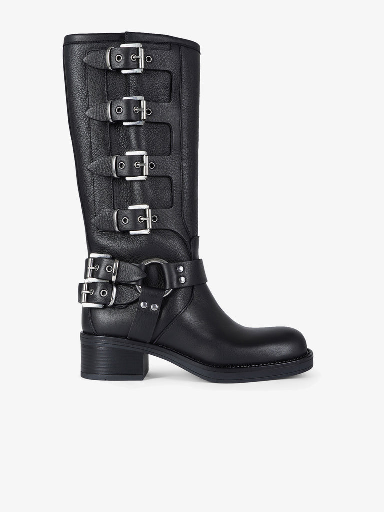 GISEL MOIRE stivali donna windsor pelle nero