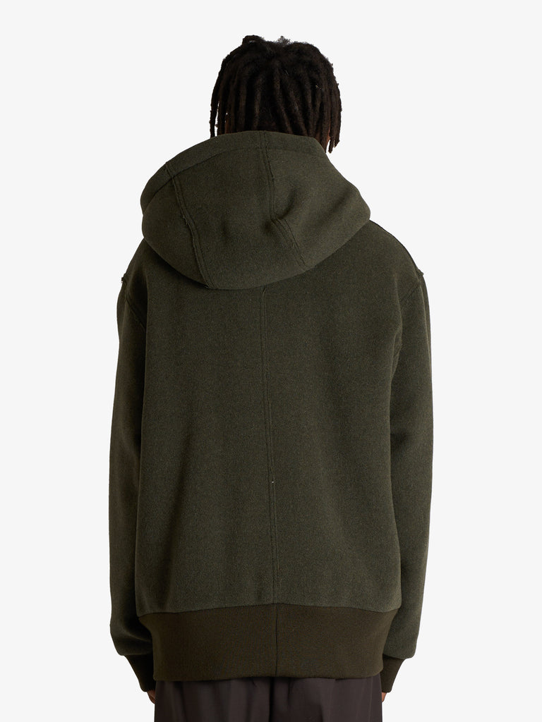 GRIFONI giubbotto over con elastico uomo verde lana