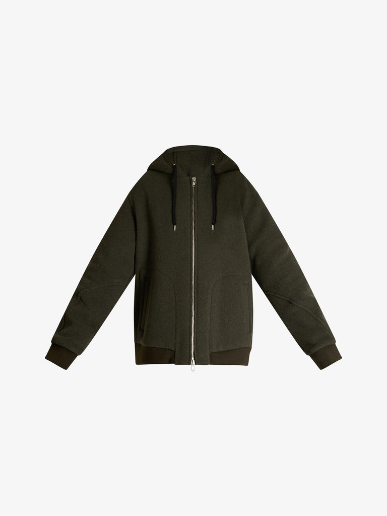 GRIFONI giubbotto over con elastico uomo verde lana