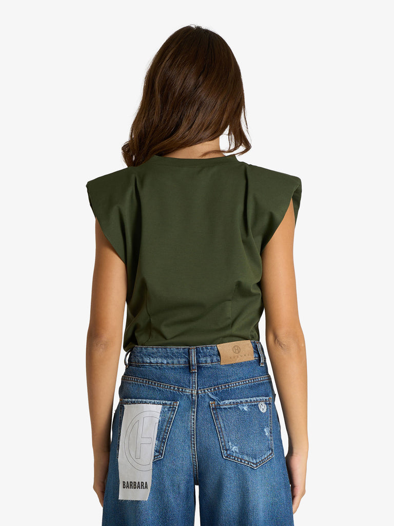 HAVE ONE body con spalline donna verde viscosa