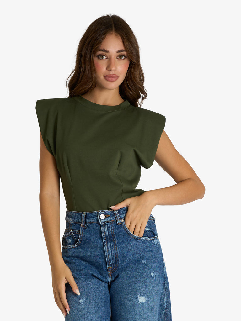 HAVE ONE body con spalline donna verde viscosa