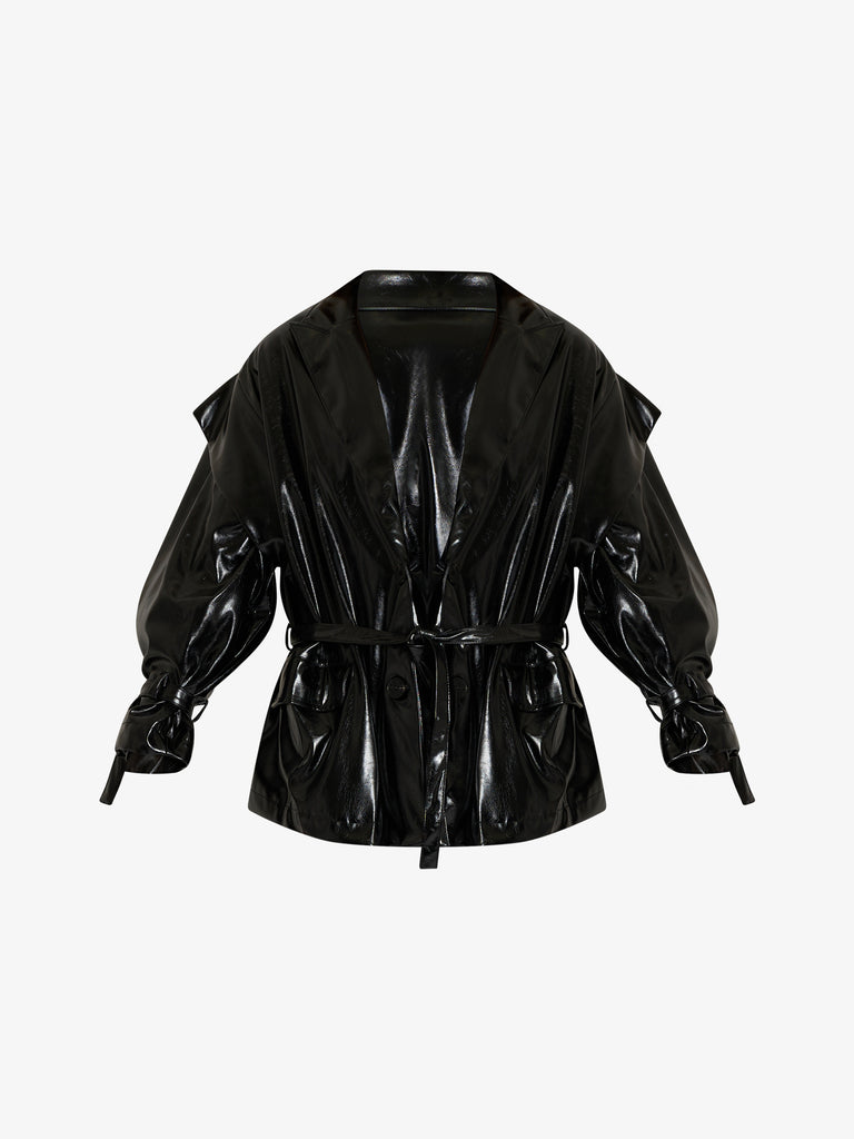 HAVE ONE giacca over con cintura donna nero