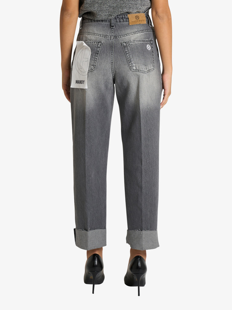 HAVE ONE jeans mandy con strappi donna grigio cotone