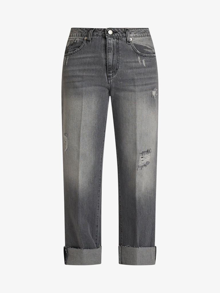 HAVE ONE jeans mandy con strappi donna grigio cotone