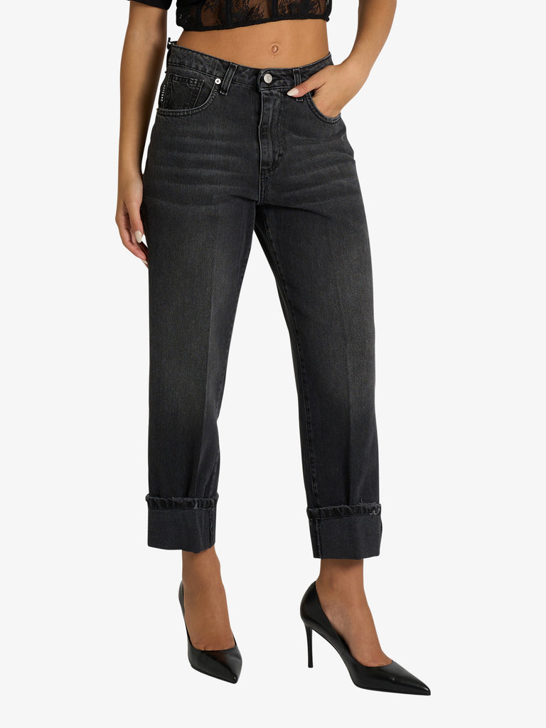 HAVE ONE jeans baggy mandy donna nero cotone