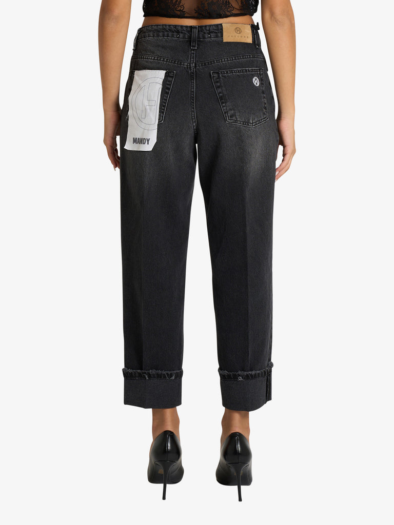 HAVE ONE jeans baggy mandy donna nero cotone