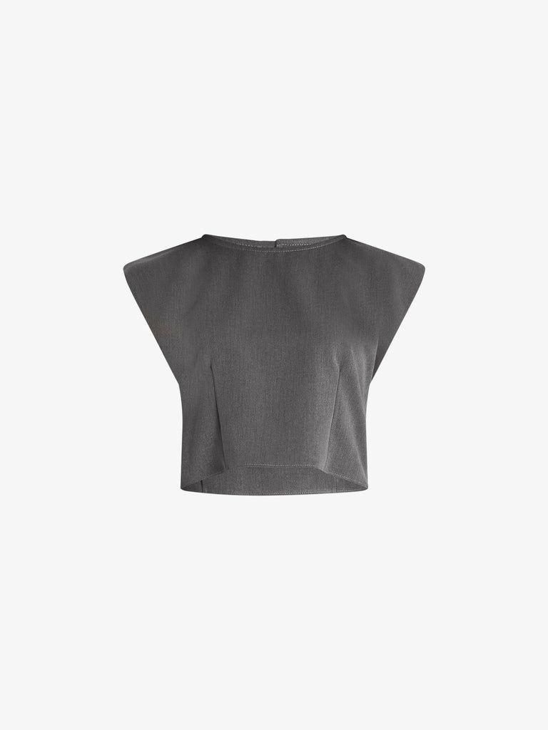HAVE ONE top cropped con spalline donna grigio
