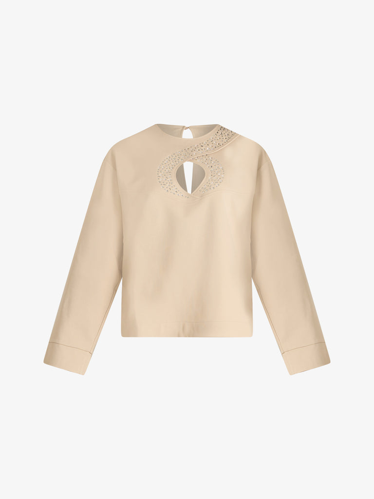 JIJIL blusa con cut-out donna panna